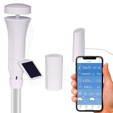 WeatherFlow Smart Home Weather Station with WiFi hub, Wireless telemetry, Lightning alerts, Solar Panel, and Weather Underground Connection.