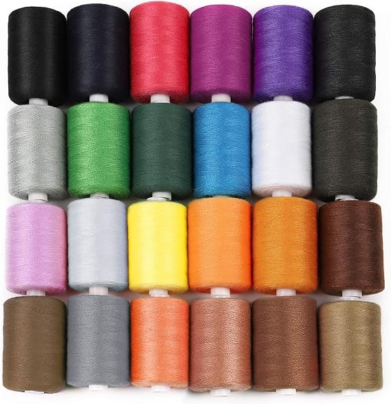 Sewing Thread Sets 24-Color Mixed Cotton, 1000 Yards for Sewing Machine | Sewing Spools Thread Can DIY Sewing, Suitable for Sewing Enthusiasts