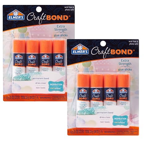 Elmers CraftBond Extra Strength Glue Sticks, 0.21-Ounces, 8 Count