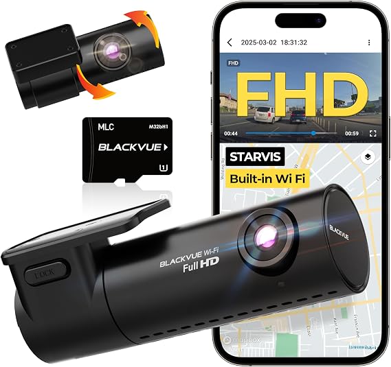 BlackVue DR590X Plus, 1080P+1080P Dash Cam Front and Rear, Free 32GB Card