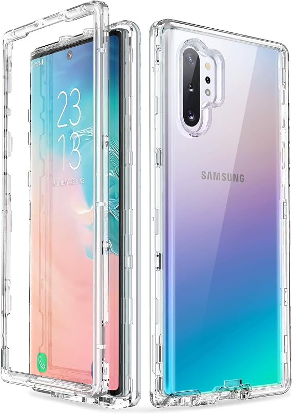 ULAK Compatible with Samsung Galaxy Note 10 Plus 5G Case, Clear | Heavy Duty Shockproof Rugged Transparent Soft TPU Protective Cover for Galaxy Note 10 Plus Without Screen Protector