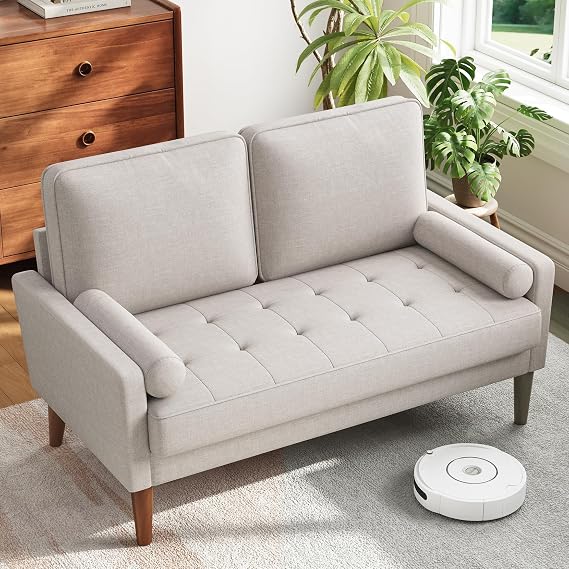 Vesgantti 48" Loveseat Sofa, Small Couch with Solid Wood Legs