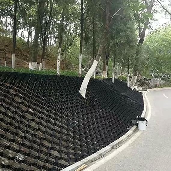 Gravel Geo Grid Driveway Stabilizer Flexible Honeycomb Ground Grid for DIY Patio Pathways Permeable Paver System 5x6.5m/16.4x21.3ft