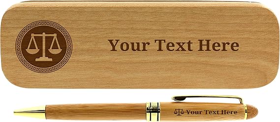 Custom Lawyer Gifts Your Name Lawyer Pen Set Personalized Engraved Bamboo Wood Gift Pen Case Set