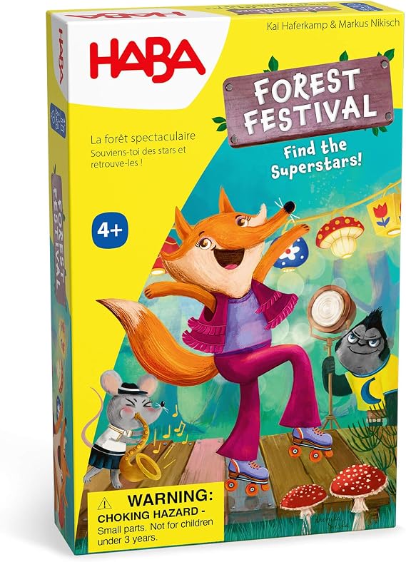 HABA Superstar Forest Festival Memory Game Matching and Observation Family Games for Kids and Adults, Animal Rockstar Theme for Ages 4 and Up, Made in Germany