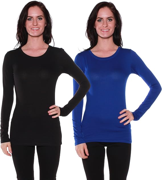 Active Basic Athletic Fitted Plain Long Sleeves Round Crew Neck T Shirt Top