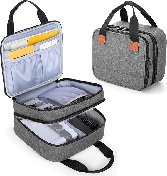 LUXJA Photo Printer Case Compatible with KODAK Dock Plus, Photo Printer Bag with Accessory Pockets, Gray