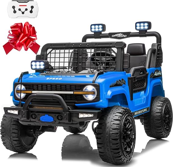 24V Ride on Toys for Big Kids, XL 2 Seater Off-Road Battery Powered Ride on Car Truck w/4x200W Motor, Remote Control, 5Mph Max, Spring Suspension, Bluetooth