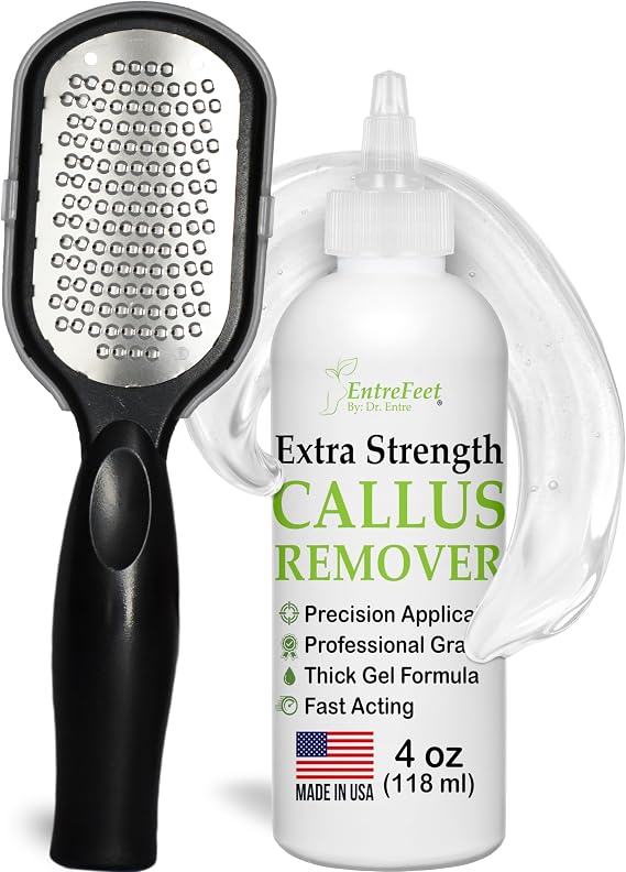 Dr. Entre's Callus Remover Gel & Foot File: Extra Strength Callus Remover for Feet, Corn Removal, Foot Callus Remover Care, Pedicure