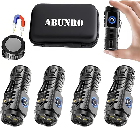 Rechargeable Flashlights High Lumens 4 Pack with Mini Flashlight Box