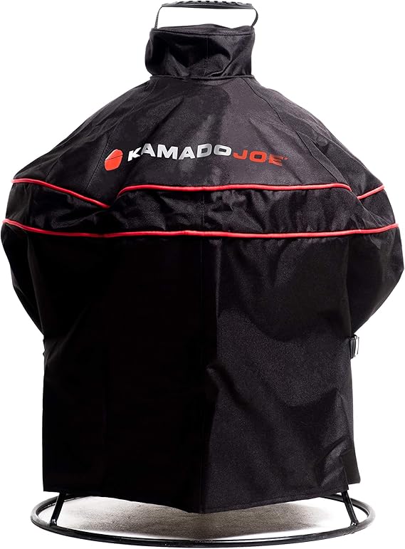 Kamado Joe Joe Jr 13.5-inch Portable Ceramic Charcoal Grill Durable Polyester Grill Cover with Top Handle and Double-Stitching in Black, Model KJ15080420