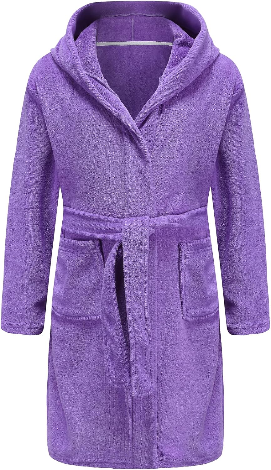 Boys Girls Bathrobe Soft Towel Hooded Robe Terry cloth Turkish Cotton Bathrobe