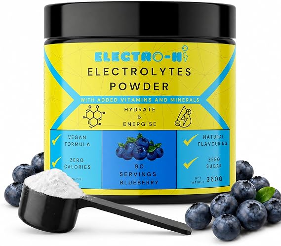 Rapid Hydration Electrolyte Powder | Zero Calorie & Sugar-Free Drink Mix | Blueberry, 90 Servings