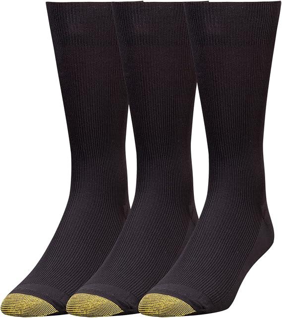 GOLDTOE Men's Metropolitan Crew Dress Socks, 3-Pairs