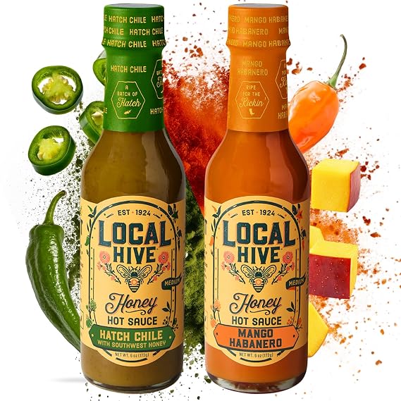 Local Hive Taco Night Duo 2-Pack Hatch Chile and Mango Habanero Honey Hot Sauces