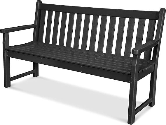 Poly-Wood TGB60BL Traditional Garden 60-Inch Bench, Black