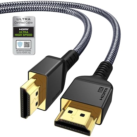 Maxonar PS5 8K HDMI Cables10FT [Certified] Ultra High Speed HDMI Cable, 8K60Hz 4K120Hz 144Hz, 48Gbps HDCP 2.2&2.3 eARC Dynamic HDR Dolby for PlayStation 5, Xbox Series X, Apple TV 4K, Roku TV