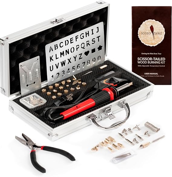 Premium Wood Burning Kit 43PCS, Adjustable Temperature Pen With 36 Tips & Accessories, All In A Deluxe Storage Case - Complete Gift For An Effortlessly Mastering The Art Of Pyrography