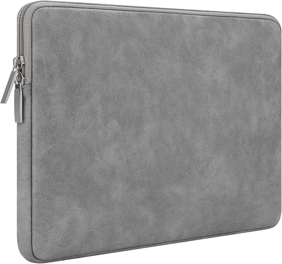 RAINYEAR 11 Inch Laptop Sleeve PU Suede Leather Case Padded Cover, Gray | Protective Water Resistant Carrying Bag Compatible with 11.6 inch MacBook Air Surface Pro for 11" Notebook Tablet Chromebook