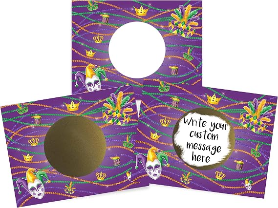 My Scratch Offs 20 Pack Mardi Gras Make Your Own DIY Scratch Off Cards & Stickers Fat Tuesday for Funny Notes, Games, Small Business Promo Codes