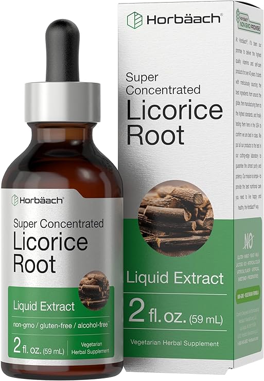 Horbaach Licorice Root Extract | 2 fl oz | Alcohol Free Tincture | Vegetarian Liquid Supplement | Non-GMO & Gluten Free