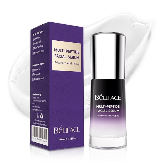 Peptides Serum for Face with Hyaluronic Acid for Fine Lines and Wrinkles, Collagen Boosting Hydrating Face Serum, Anti-aging for All Skin Types, Fragrance Free, 1.35 Fl. Oz | Collagen Boosting Hydrating Serum for Fine Lines and Wrinkles, Anti-Aging for All Skin Types, Fragrance Free