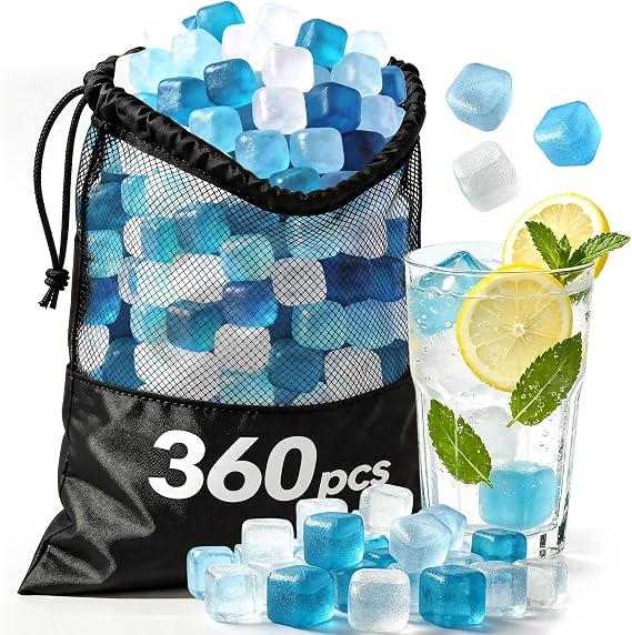SHENGQIPC Reusable Ice Cubes for Camping, 360 Pack, 12 lbs