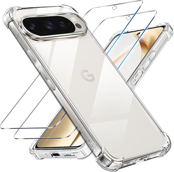 Tentoki for Google Pixel 9 / 9 Pro Phone Case, with 2 Screen Protector