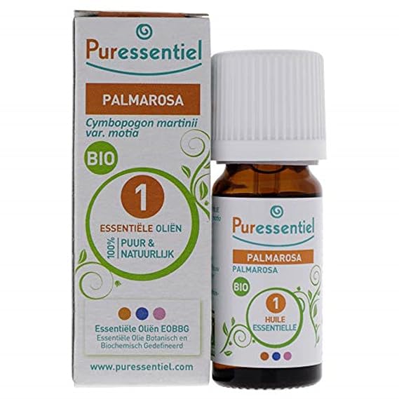 Puressentiel Organic Palmarosa Essential Oil - For Use In Essential Oil Diffusers - Soft, Floral Fragrance 10 Ml