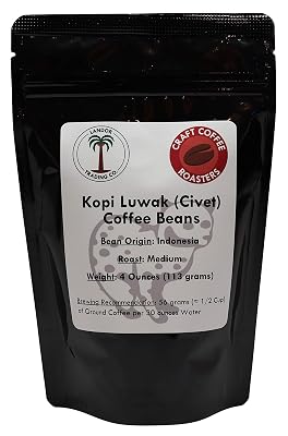 Kopi Luwak Civet Coffee - 4 Ounces - Medium Roast