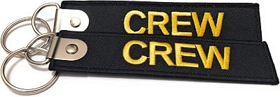 Premium Embroidered Crew Luggage Tag - BlackYellow -Set of 2 - Aviamart