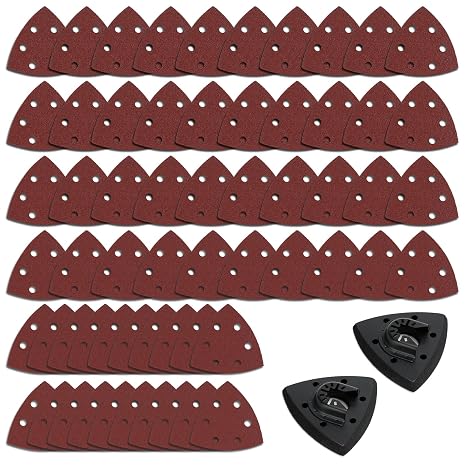 Mouse Sander Pad, 62Pcs Palm Sander Sheets Mouse Detail 60-320 Grit