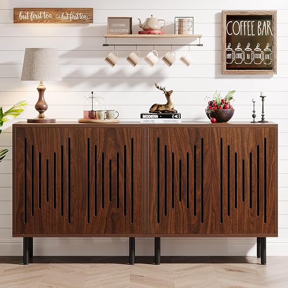 Tribesigns Set of 2 Sideboard Buffet with Storage, 59" Sideboard Cabinet