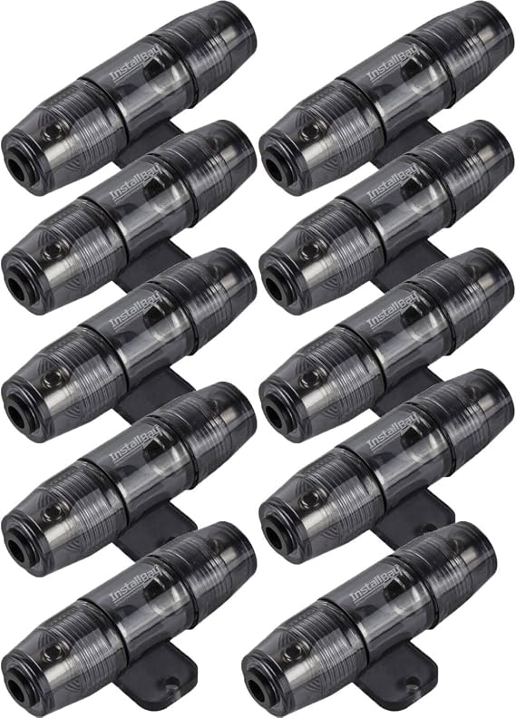 Install Bay MANLFH-10 - 4 or 8 Gauge Mini ANL Nickel Plated Fuse Holder (10 Pack)