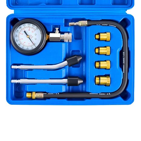 Orion Motor Tech Compression Tester, 8pcs Engine Compression Tester Small Engine Compression Gauge with Adapters for Cars Trucks Motorcycles Marines ATV UTV Snowmobiles