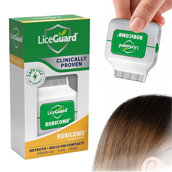 LiceGuard RobiComb Electronic Head Lice Comb, Gentle Lice Treatment