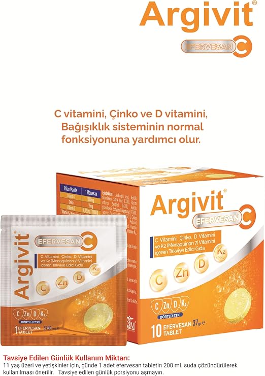 Argivit Efervesan C Vitamin Tablet 10 Tablet