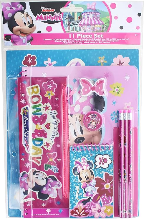 Innovative Designs Disney Minnie Mouse 11 Piece Stationery Set, Pink