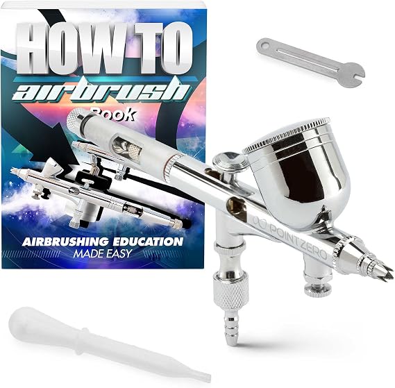 PointZero Dual-Action 9cc Gravity-Feed Airbrush Set w/MAC Valve - .2mm Nozzle