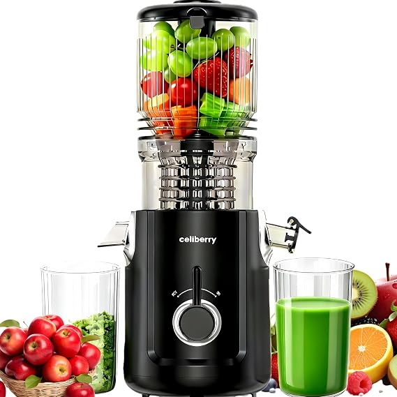 Cold Press Juicer Machines, 5.3" Large Feed Chute Slow Juicer