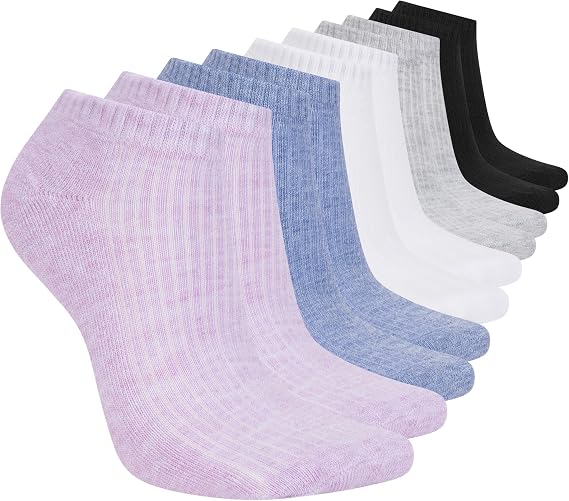 Skechers Women's 10-pack Half Terry Classic Low Cut Socks, Comfort-fit & Cushioned Footbed