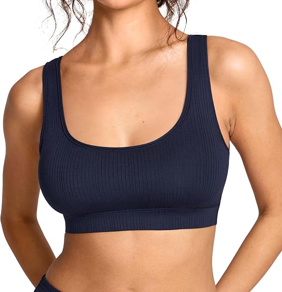 Women's Natrelax No Underwire Bralette No Padding Comfort Sleep Bra Ribbed Wireless Pullover