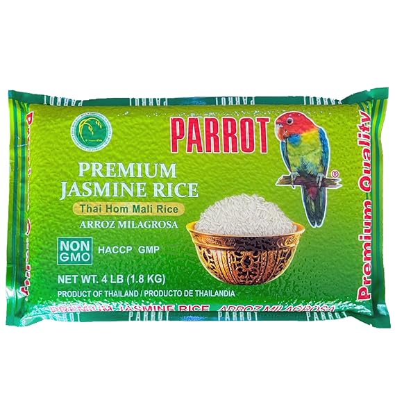 Parrot Brand Premium Jasmine Rice(Thai Hom Mali Rice) 4 lbs