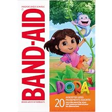 BAND-AID Brand Adhesive First Aid Bandages for Minor Cuts & Scrapes, Wound Care Featuring Nickelodeon Dora Characters, Fun Bandages for Kids & Toddlers, Sterile, Assorted Sizes, 20 ct