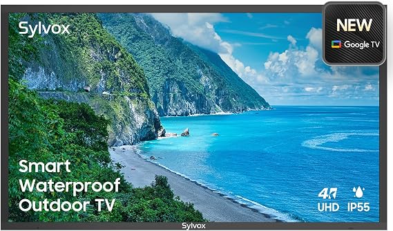 SYLVOX 43" Outdoor TV, Waterproof 4K Ultra HD HDR Smart TV with Bluetooth WiFi Function for Partial Sunshine Areas