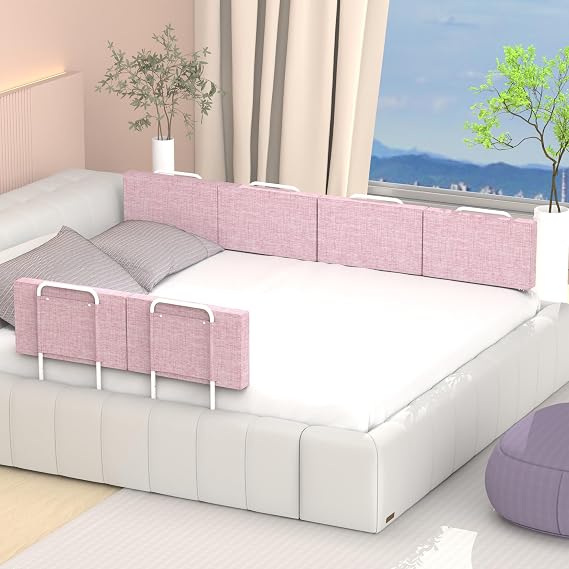 Bed Rail Bumpers for Toddlers, for Elderly Adults Safety, Adjustable Bed Side Guard Rails for Kids, Twin,Queen & King Full Size Beds(Pink)