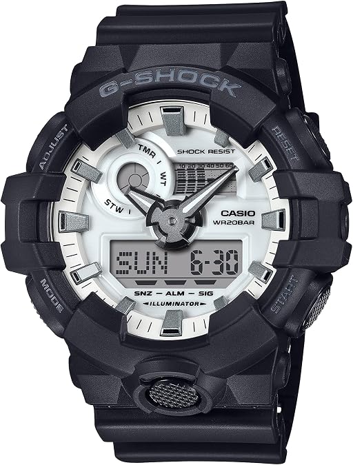 G-Shock Casio GA-700 Series Analog-Digital High Contrast Black and Brilliant White Watch - GA700WD-1A