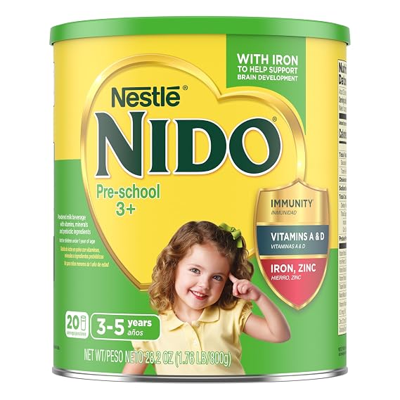 Nestle NIDO 3+ Toddler Powdered Milk Beverage - Canister - Powdered Milk Beverage with Vitamins and Minerals
