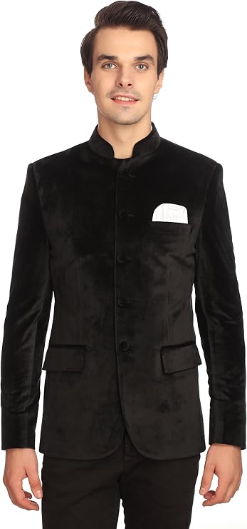 WINTAGE Men's Velvet Grandad Nehru Blazer Coat Jacket