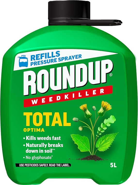 Roundup Weedkiller Total Optima, pump spray, 5 litre REFILL